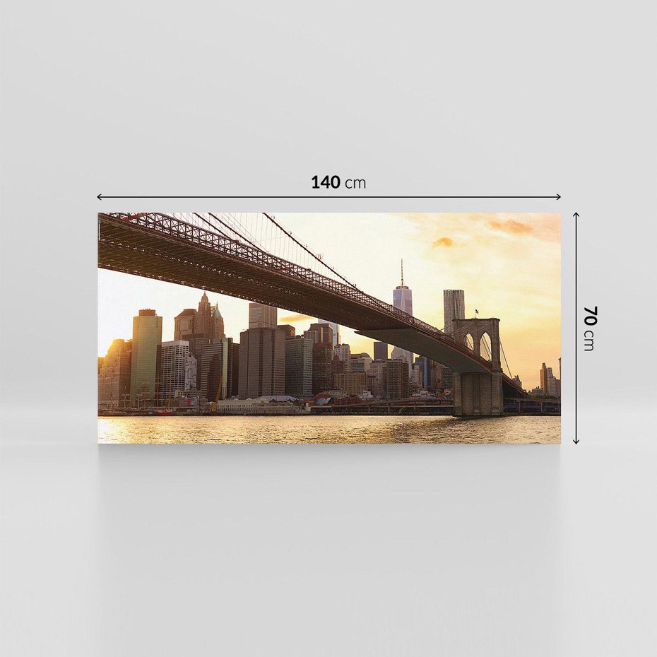 Obraz na płótnie 140x70 - ikoniczna panorama Nowego Jorku - most, Nowy Jork