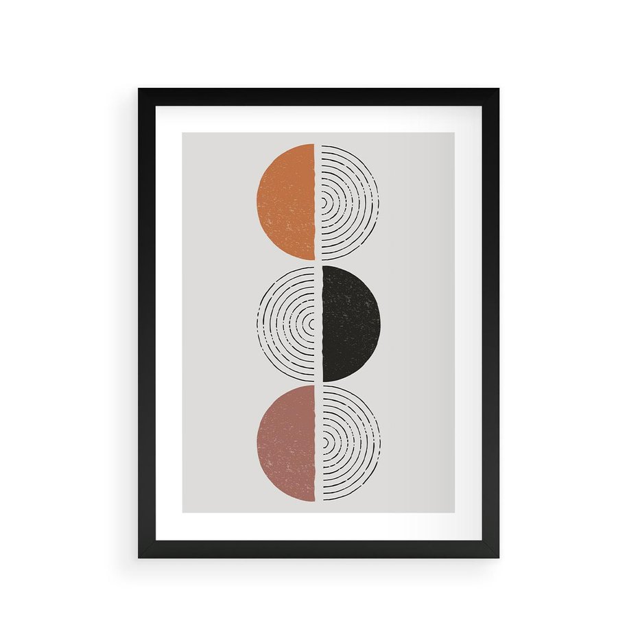 Plakat w ramie 30x40 - Eksperymenty z Geometrią - geometryczny plakat, sztuka nowoczesna - rama czarna