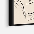 Obraz w ramie 50x50 - Piękno w Minimalizmie - abstrakcyjny rysunek, minimalistyczna kreska - rama czarna