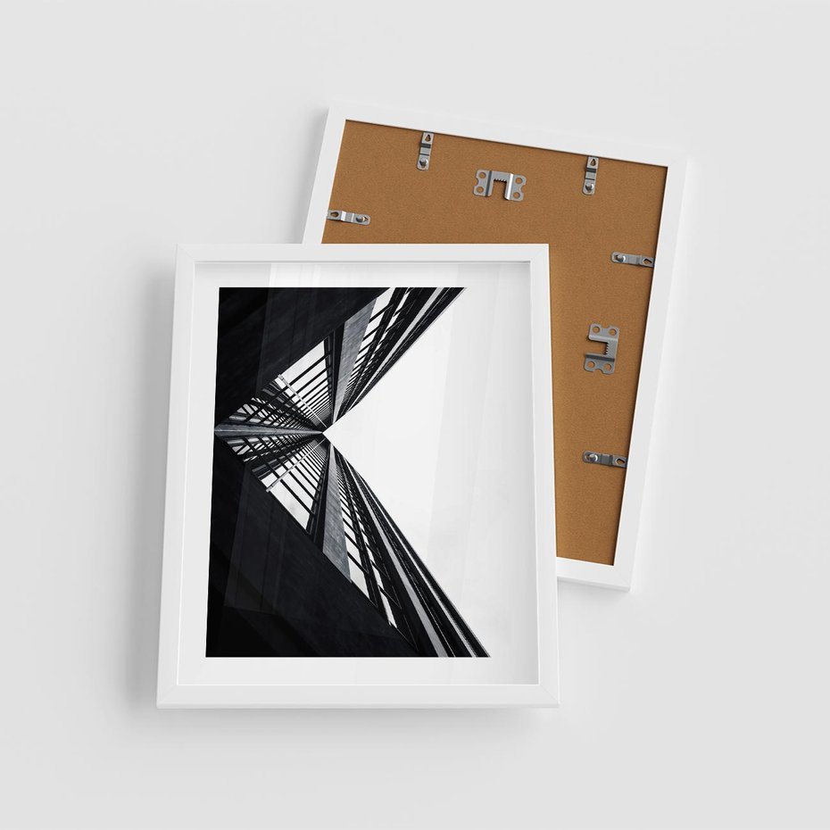 Plakat w ramie 40x50 - Nowoczesność w Linii - architektura, proste linie - rama biała