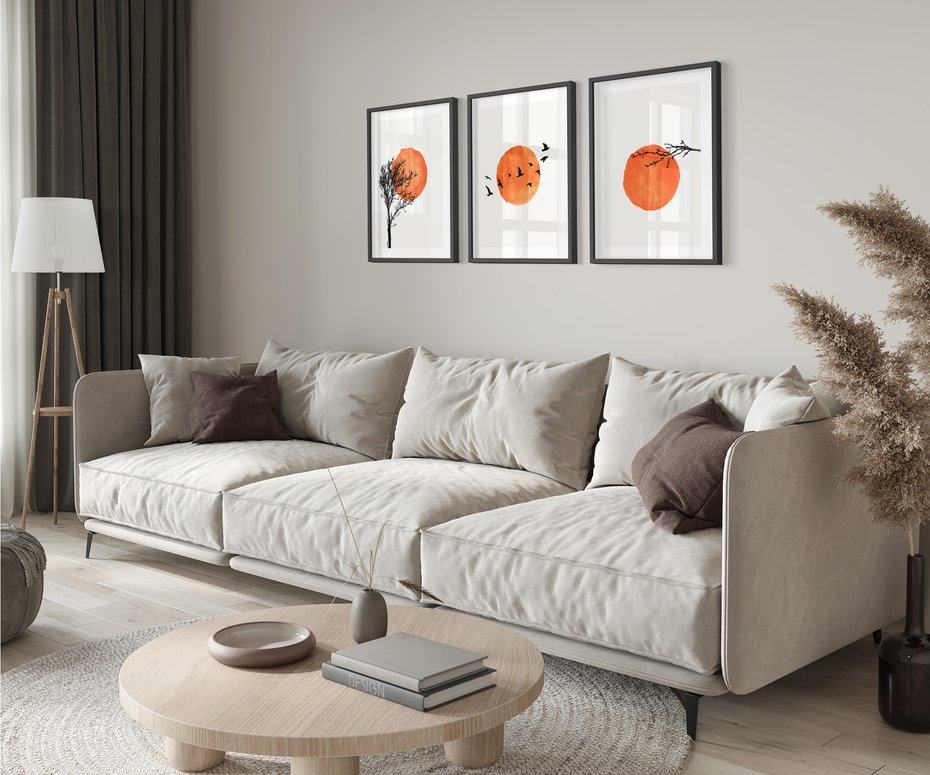 Zestaw obrazy w ramie 40x50 galeria - Boho, plakaty, minimalistyczne - rama czarna