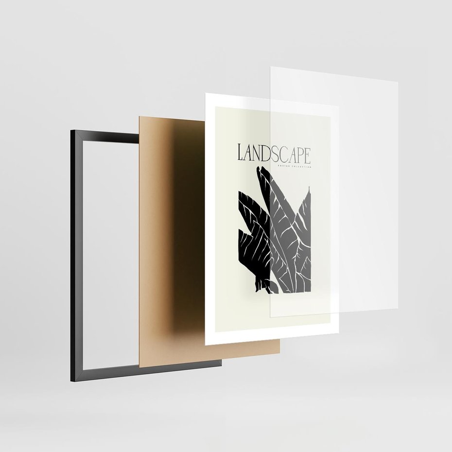 Plakat w ramie 50x70 - Rytmy roślinnego życia - nowoczesna sztuka, minimalistyczny styl - rama czarna