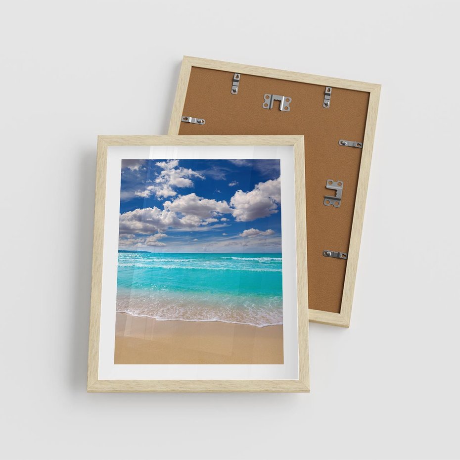 Plakat w ramie 40x50 - Idylliczna plaża nad morzem - plaża, morze - rama drewno