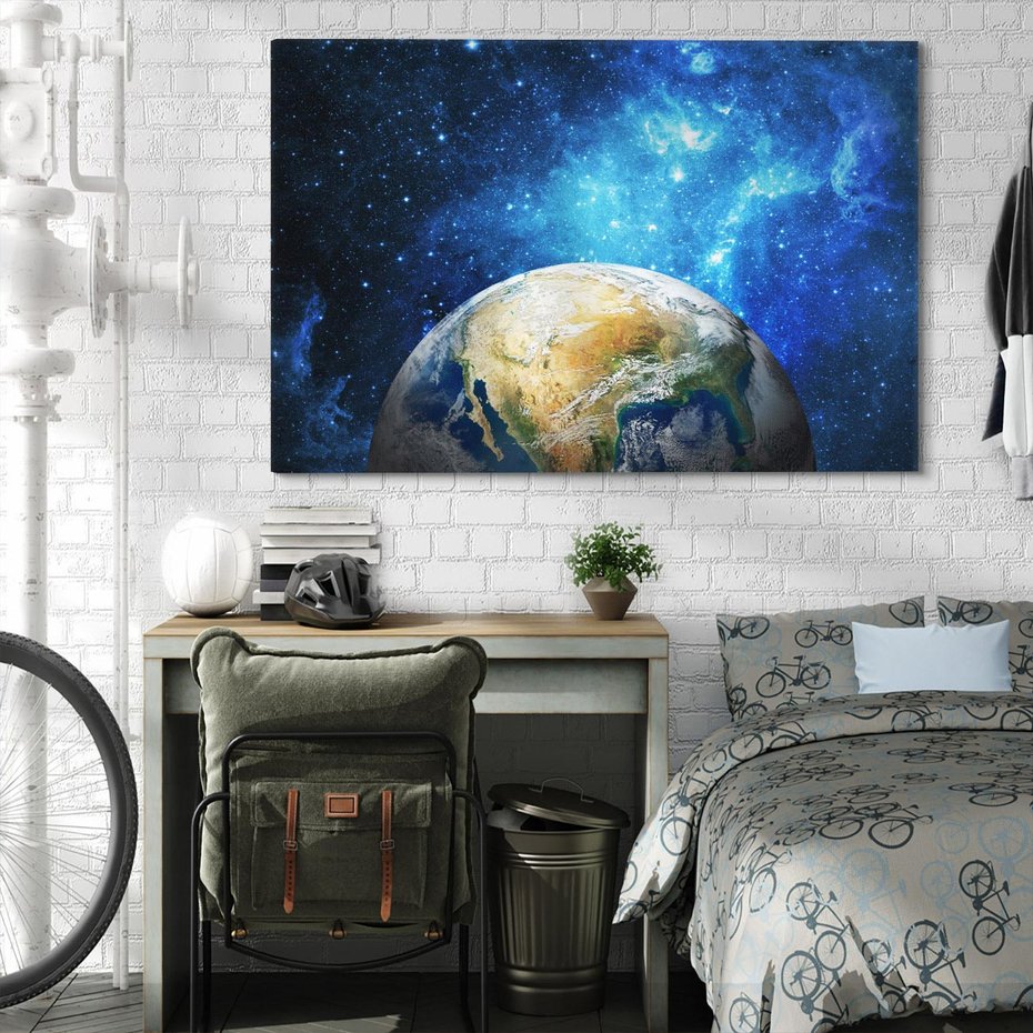 Obraz na płótnie 100x70 - Kosmiczne Horyzonty - Ziemia, kosmos