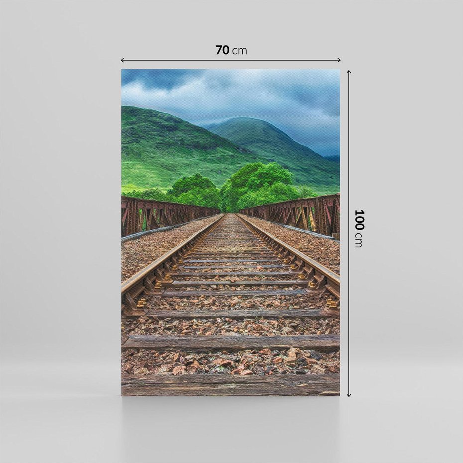 Obraz na płótnie 70x100 - Most Kolejowy - Tropy Podróży w Nocnej Ciszy - most, kolej