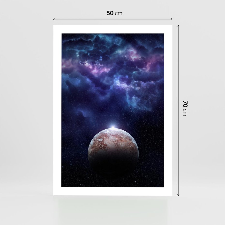 Plakat bez ramy 50x70 - Kosmos - Ziemia i Księżyc - kosmos, ziemia