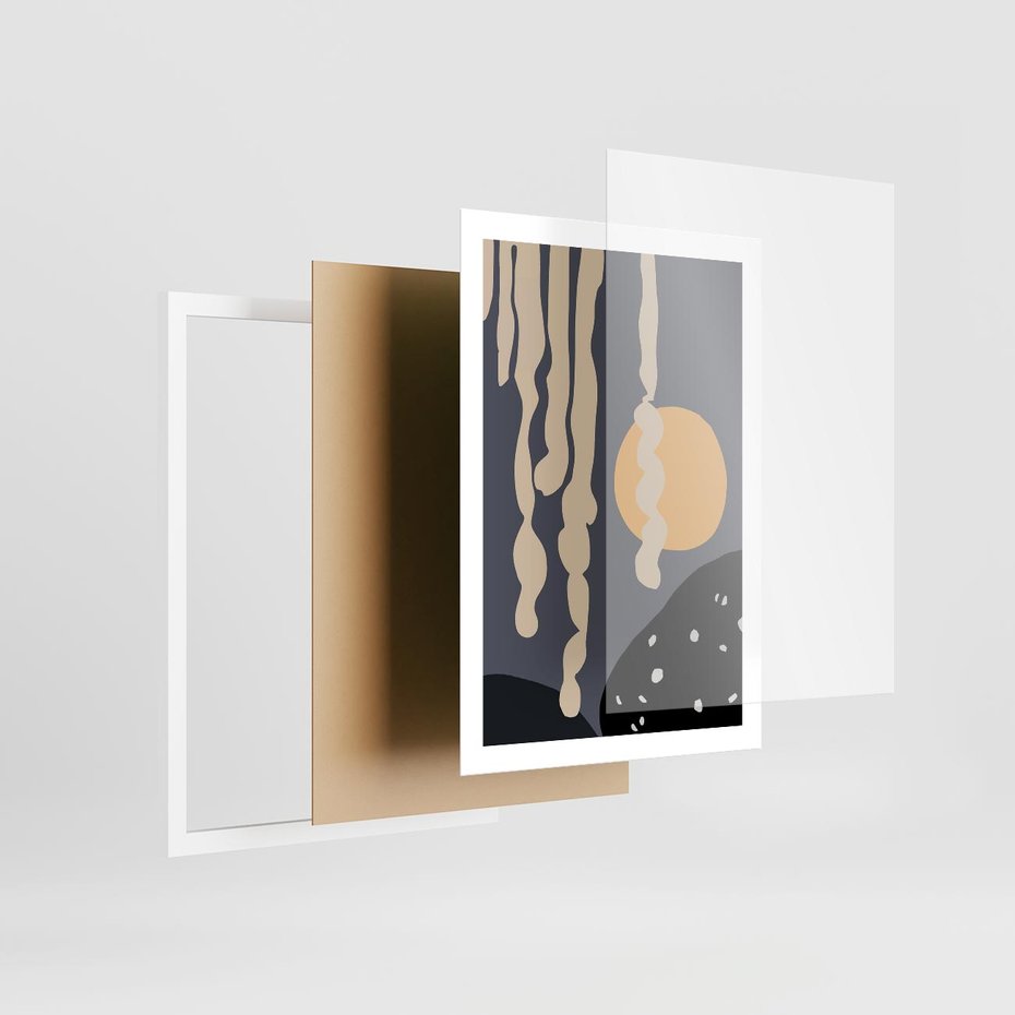 Plakat w ramie 50x70 - Intrygujący Mrok - ciemny, mroczny plakat - rama biała