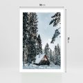 Plakat bez ramy 50x70 - Górska Uroda Zimą: Dom w Śniegu - domek w górach, zima