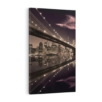 Obraz na płótnie 50x70 - Most na nocnym horyzoncie - most, noc