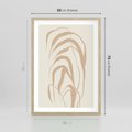 Plakat w ramie 50x70 - Formy Nowoczesności - minimalistyczny plakat, liście palmy - rama drewno
