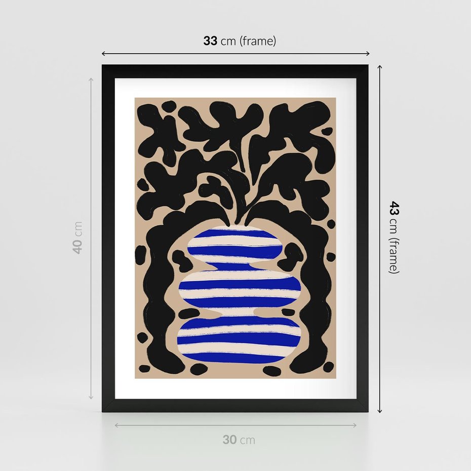 Plakat w ramie 30x40 - Boho Wizje - abstrakcyjny plakat, ciekawe formy - rama czarna