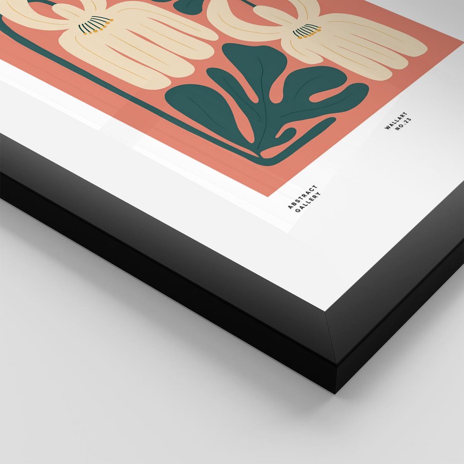 Plakat w ramie 30x40 - Migotliwe Echa - kwiaty, nowoczesna abstrakcja - rama czarna