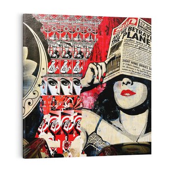 Obraz na płótnie 40x40 - Eksploracja kolorowego graffiti - graffiti