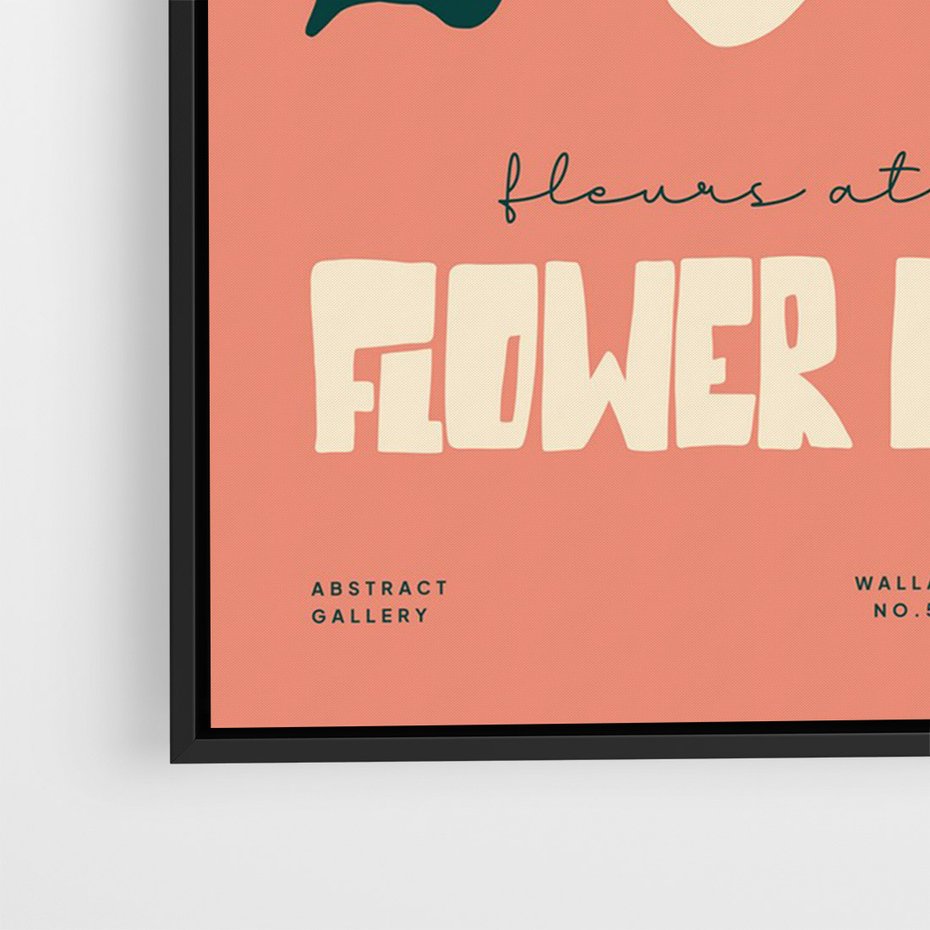 Obraz w ramie 70x100 - Szkicowane Kolorowe Uczucia - kwiatowa kompozycja, minimalizm - rama czarna