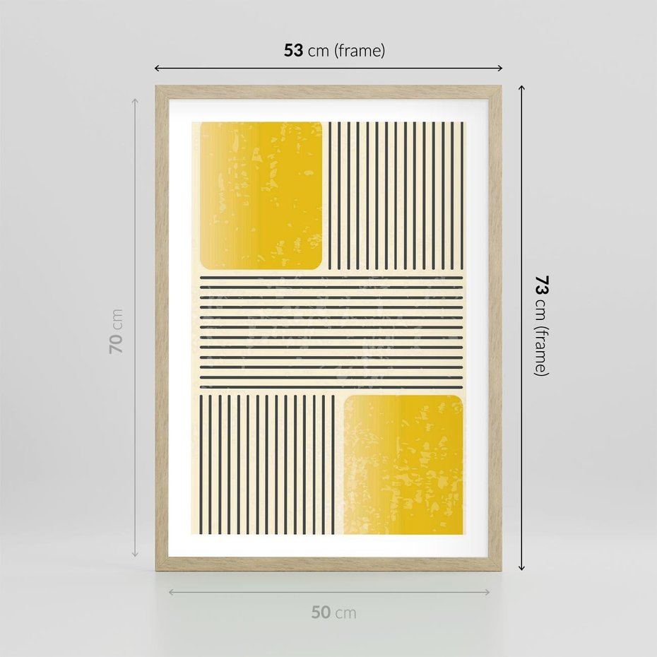 Plakat w ramie 50x70 - Geometria w Ruchu - geometria, proste linie - rama drewno