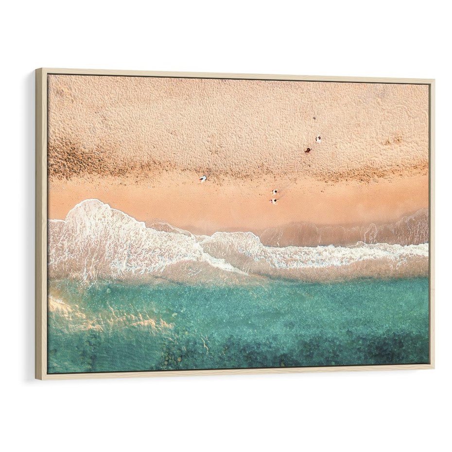 Obraz w ramie 70x50 - Oczy turkusu - fotografia, plaża - rama drewno