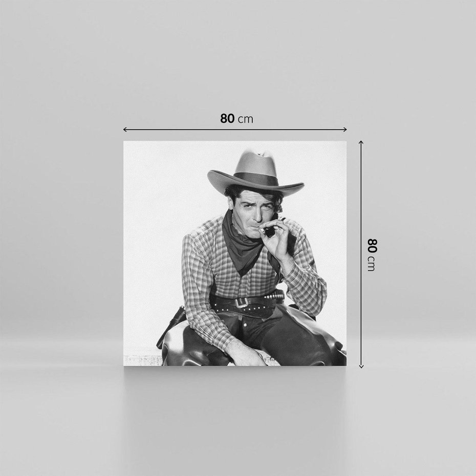 Obraz na płótnie 80x80 - Dziki Zachód - retro zdjęcie, czarno białe