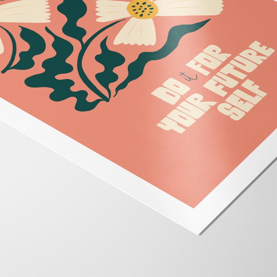 Plakat bez ramy 40x50 - Mgliste Refleksje - nowoczesny plakat, różowe tło