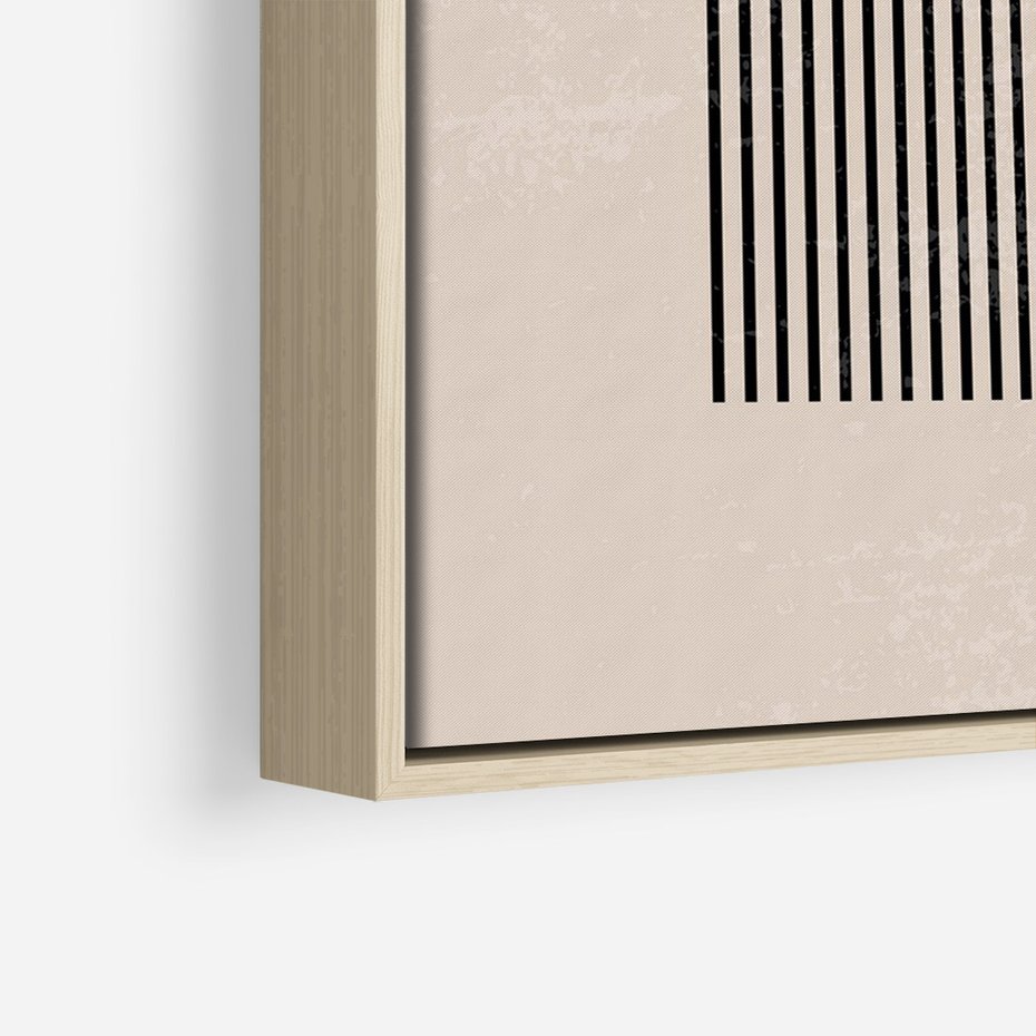 Obraz w ramie 80x120 - Migocące Echa - abstrakcyjne linie, geometria - rama drewno