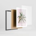 Plakat w ramie 30x40 - Błogość Tropików - palma, tropiki - rama czarna