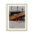 Plakat w ramie 50x70 - Przygoda na Horyzoncie - port, statek - rama drewno