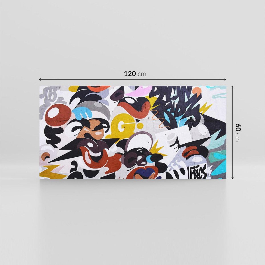 Obraz na płótnie 120x60 - Moc kolorów w graffiti - graffiti