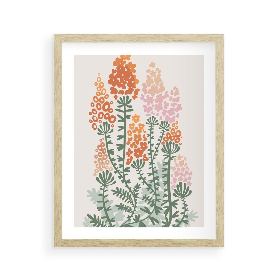 Plakat w ramie 40x50 - Kwiatowe Uniesienia - kwiaty polne, plakat - rama drewno