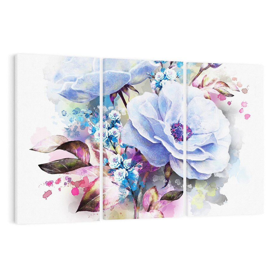 Obraz na płótnie 120x80 - Kolorowa Ekspresja - kwiaty, graficzne