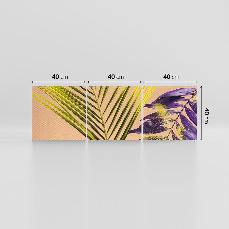 Obraz na płótnie 120x40 - Delikatne Piękno - palma, pastele