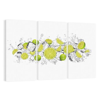 Obraz na płótnie 120x80 - Rześkość i smak - limonki, lód