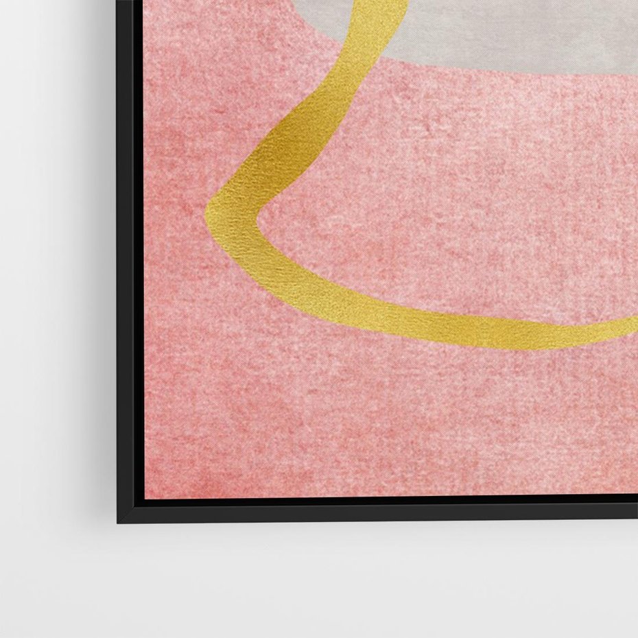 Obraz w ramie 100x70 - Ekspresja w ruchu pędzla - abstrakcja, połączenie kształtów - rama czarna