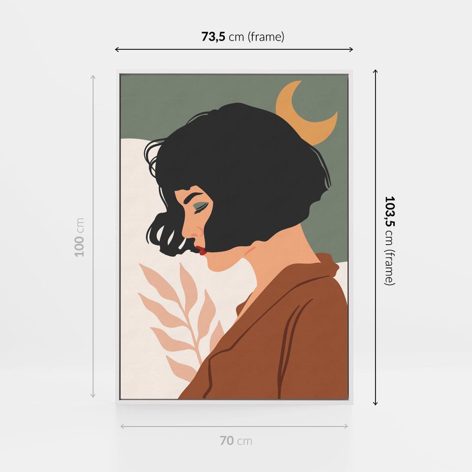 Obraz w ramie 70x100 - Kobieca Pasja - nowoczesny plakat, styl retro - rama biała