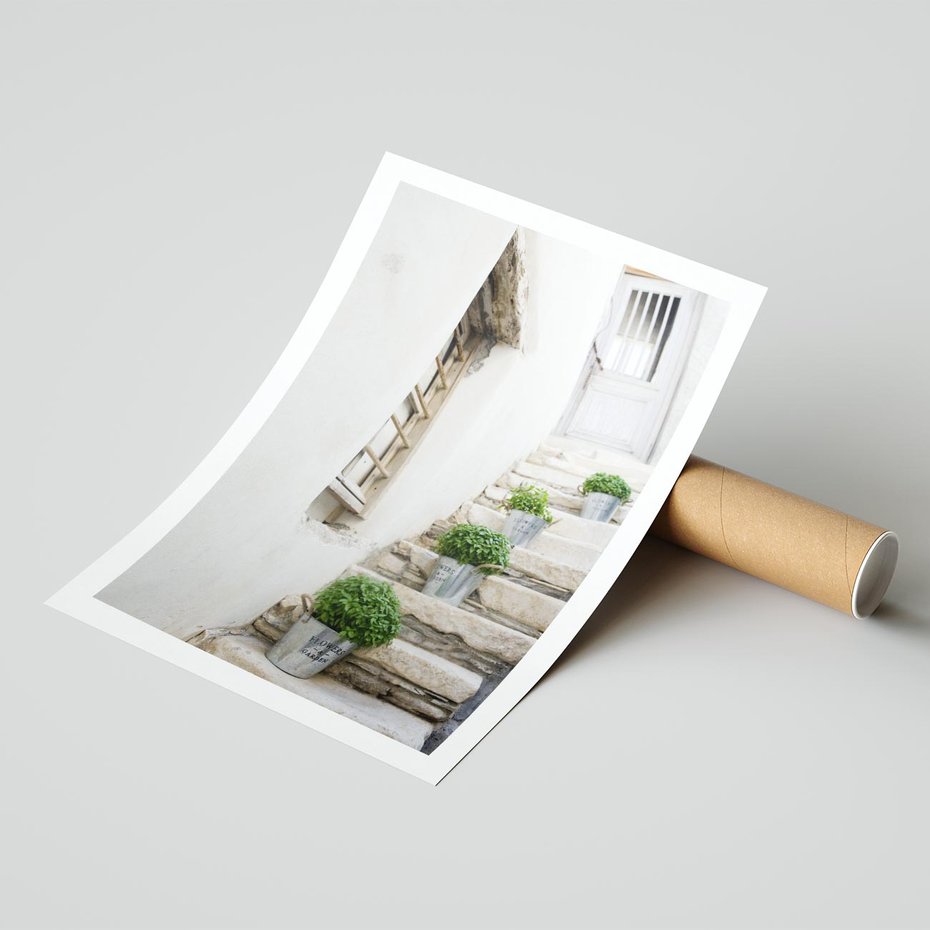 Plakat bez ramy 21x30 - Wznoszące się Marzenia - schody, perspektywa