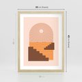 Plakat w ramie 30x40 - Słoneczne Inspiracje w Stylu Boho - boho grafika, słońce - rama drewno