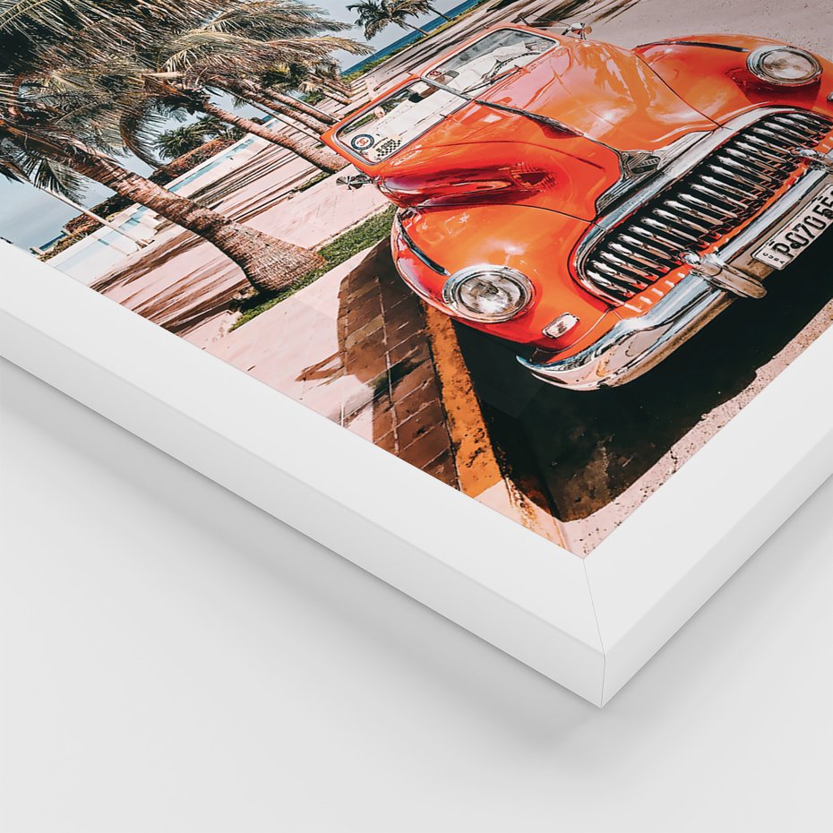 Zestaw obrazy w ramie 50x70 galeria - Plaża, surfing, garbus, morze, plaża - rama biała