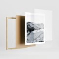 Plakat w ramie 40x50 - Biały Zimowy Pejzaż - góry w zimie, ośnieżone wysokie szczyty - rama drewno