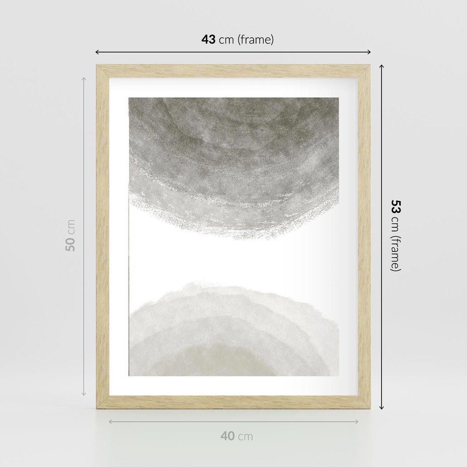 Plakat w ramie 40x50 - Impresje Energii - rozmyte cienie, abstrakcja - rama drewno