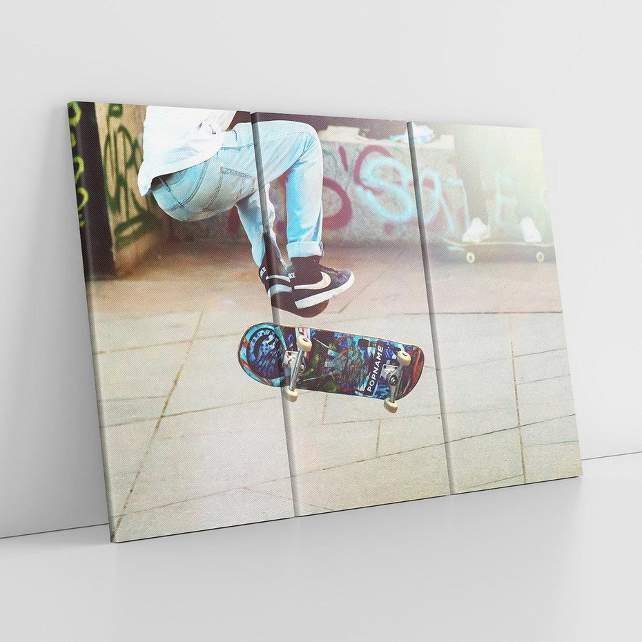 Obraz na płótnie 120x80 - Skateboardowe Rytmy na Desce - deskorolka, skateboard