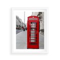 Plakat w ramie 40x50 - Londyńska budka w perspektywie - budka, Londyn - rama biała