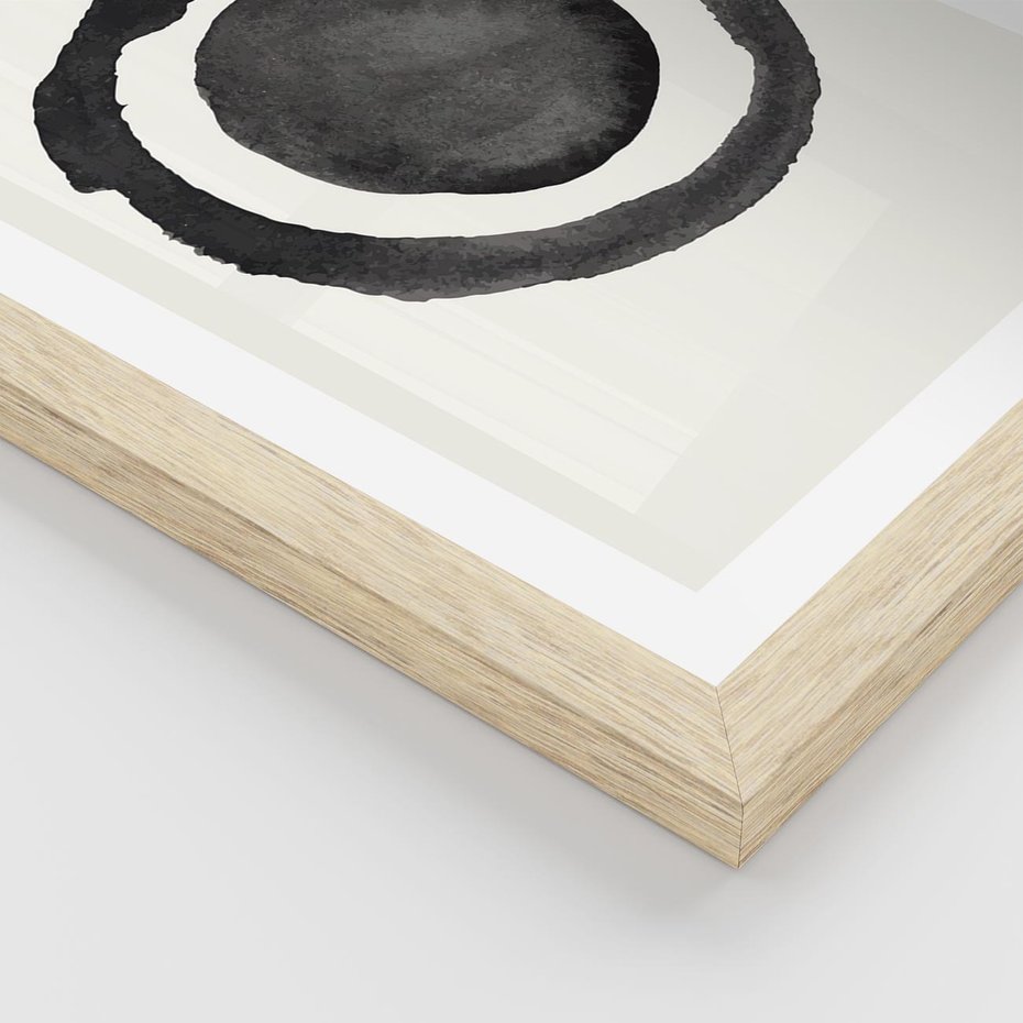 Plakat w ramie 30x40 - Bezgraniczne Widoki - abstrakcyjne plamy okręgi, akwarelowe - rama drewno