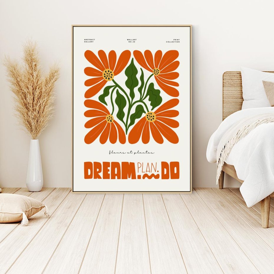 Obraz w ramie 50x70 - Księga Abstrakcji - sztuka nowoczesna, kolorowe kwiaty - rama drewno