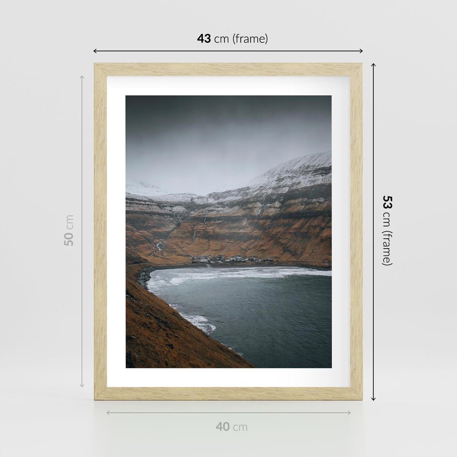 Plakat w ramie 40x50 - Spektakularna Przyroda - fiordy, Norwegia - rama drewno