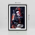 Plakat w ramie 50x70 - Elegancka japońska gejsza - japońska, gejsza - rama czarna