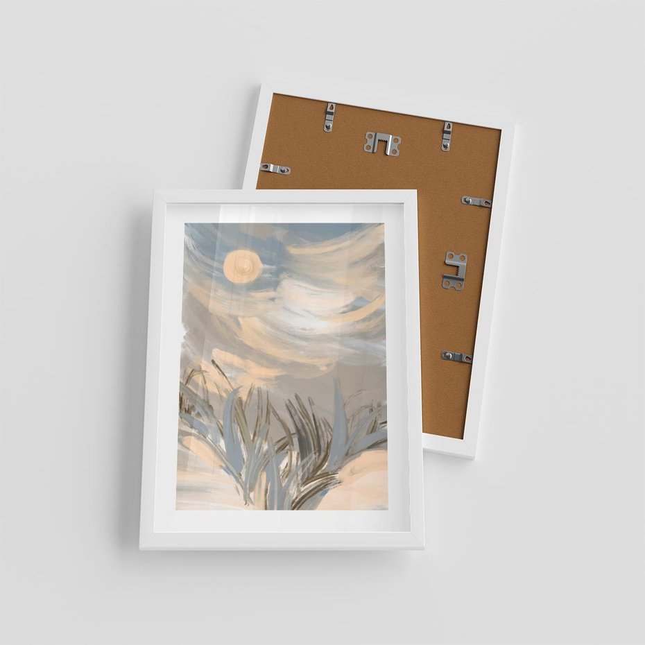 Plakat w ramie 30x40 - Światłości Taniec - akwarela, obraz - rama biała