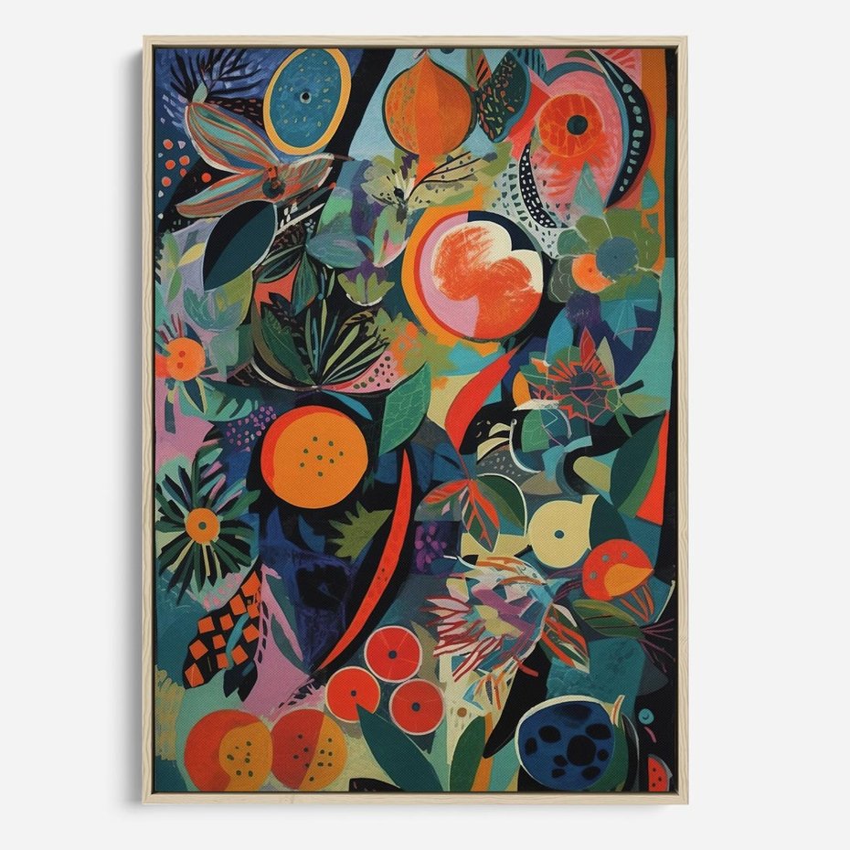 Obraz w ramie 80x120 - Echa Nietuzinkowych Wzorców - abstrakcyjny obraz olejny, jak picasso - rama drewno