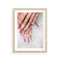 Plakat w ramie 30x40 - Paznokcie jak dzieło sztuki - paznokcie, manicure - rama drewno
