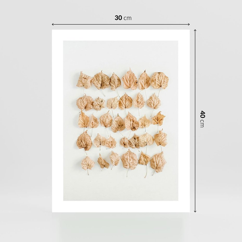 Plakat bez ramy 30x40 - Liście Złotego Sezonu - kompozycja z suchych żółtych liści