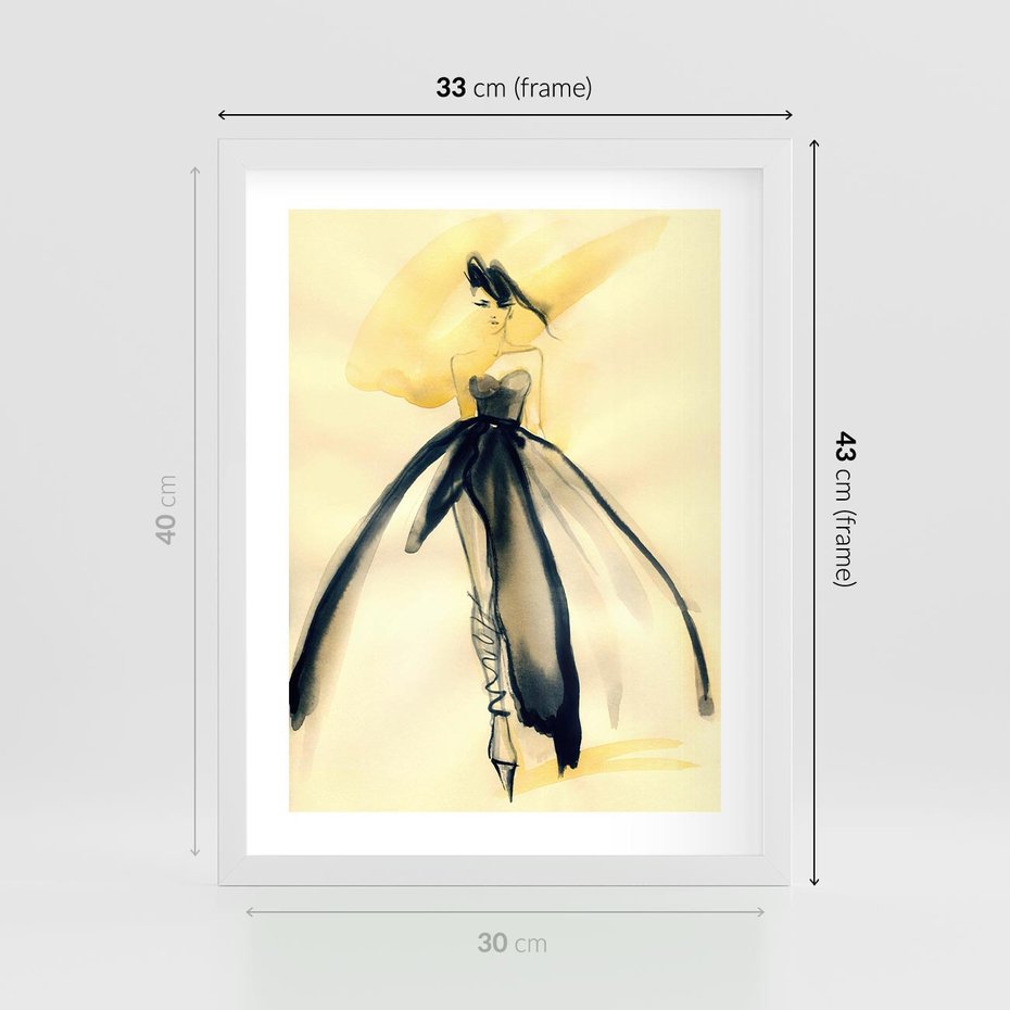 Plakat w ramie 30x40 - Ekspresja Wyrazu - abstrakcja, kobieta - rama biała