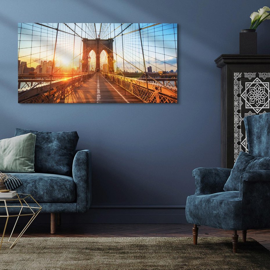 Obraz na płótnie 120x60 - Mosty Manhattanu - most, Nowy Jork