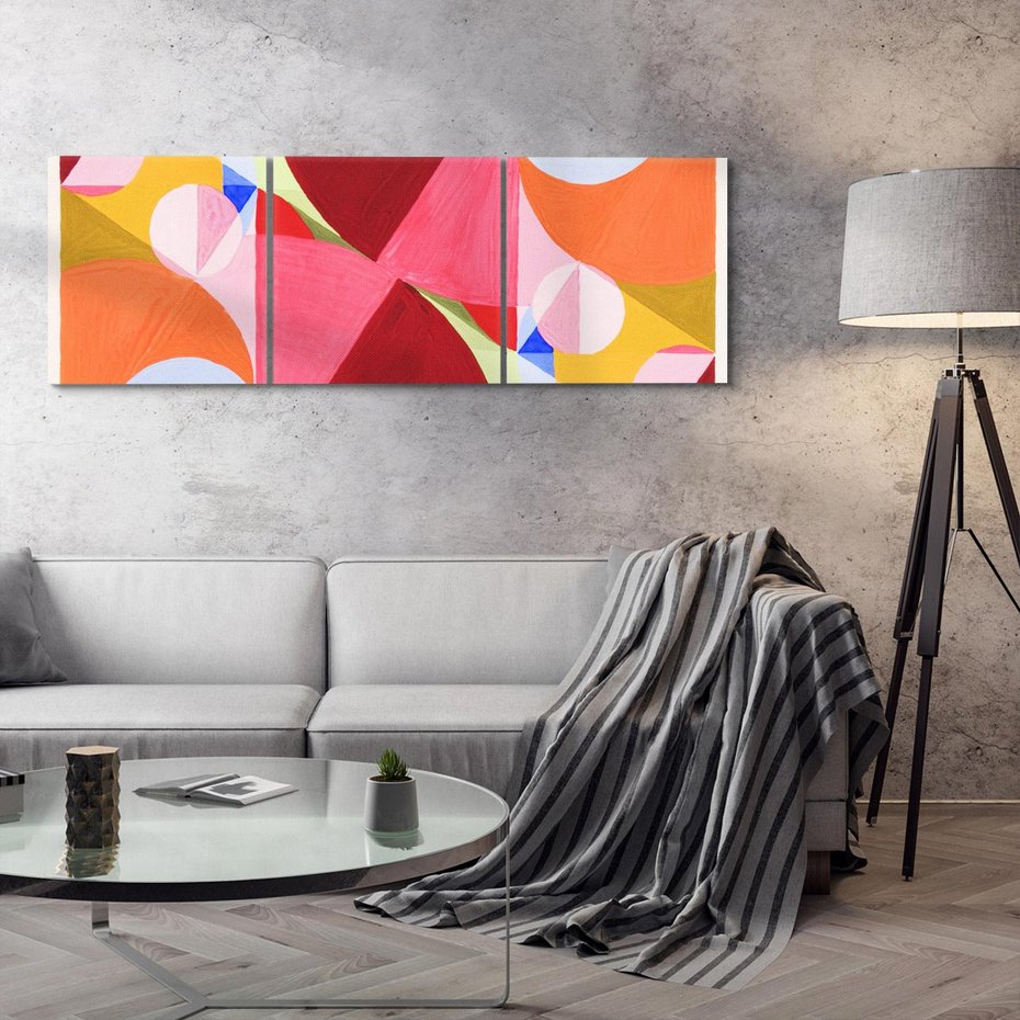 Obraz na płótnie 90x30 - Area Broken by Perpendiculars 1934, Jospeh Schillinger - Reprodukcja - reprodukcja, obraz na płótnie